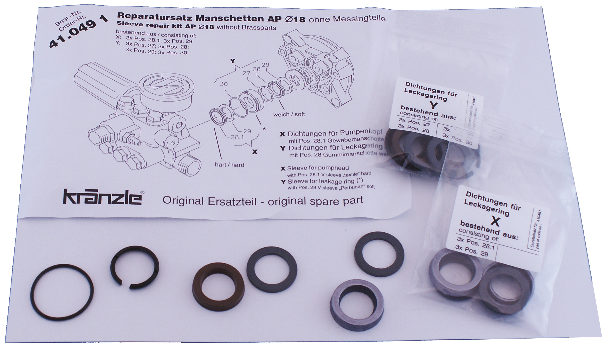 Manschettsats Ap18mm Kolv