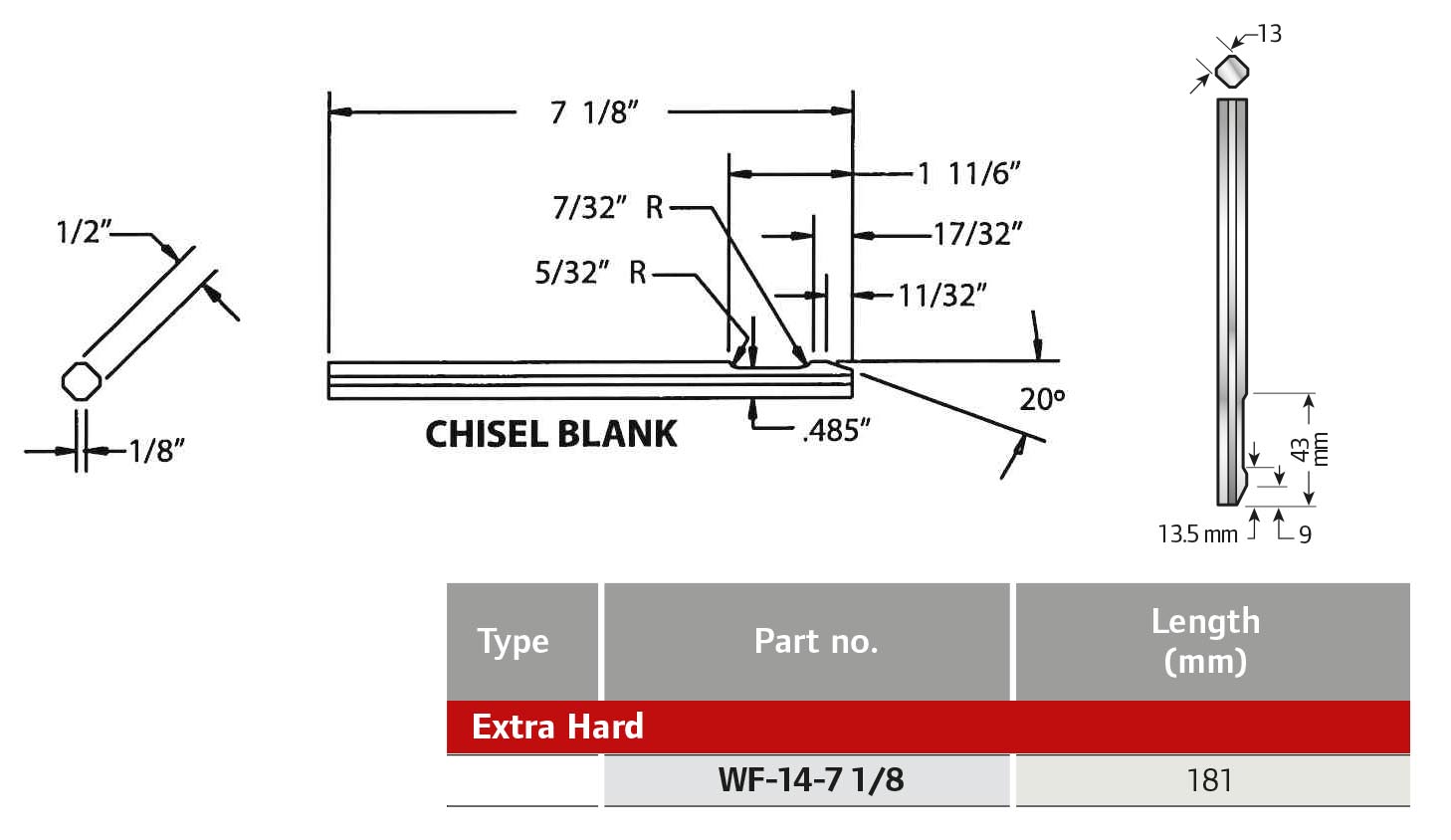 Mejsel Wf-14-7-1/8