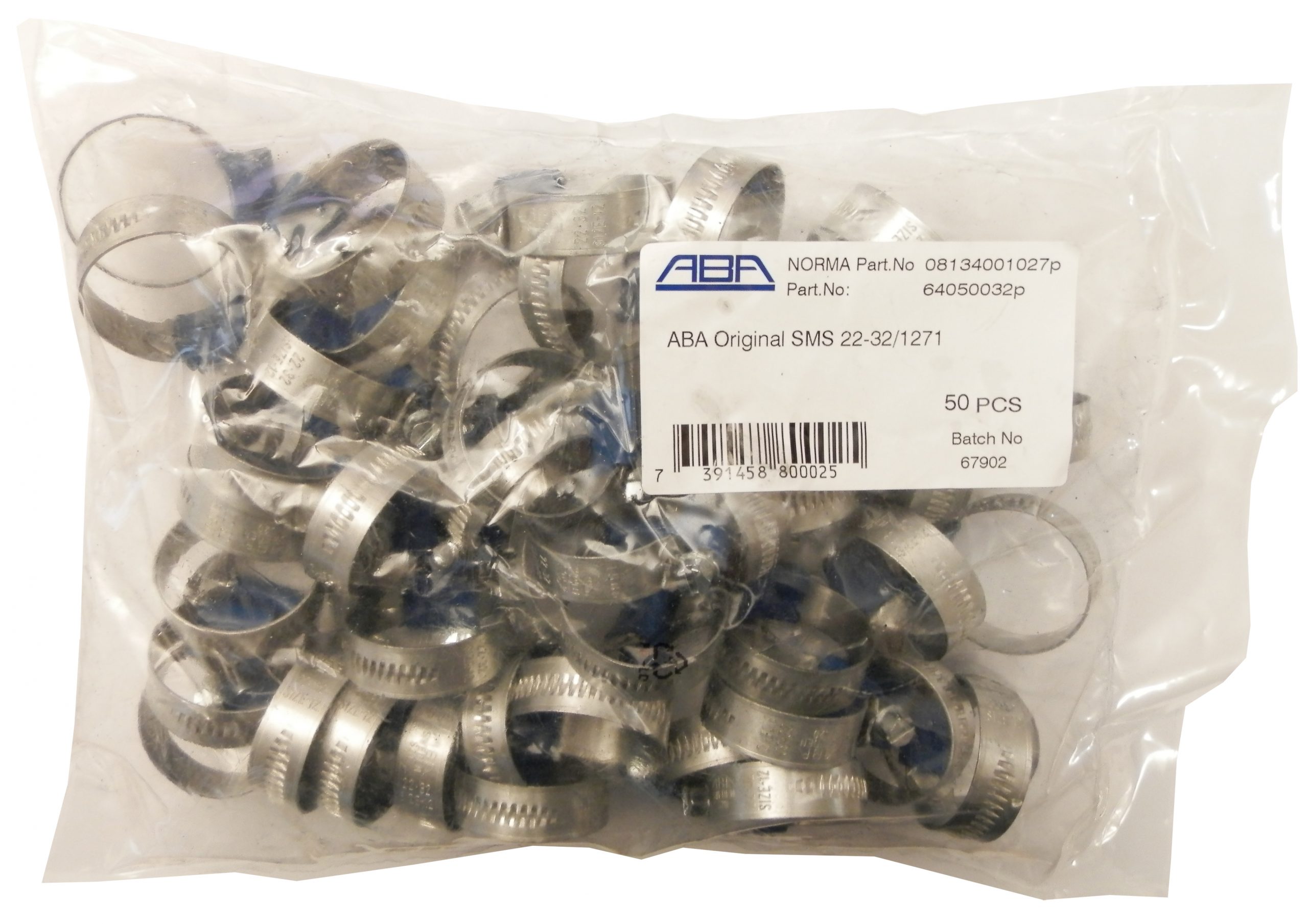 Slangklämma 50-pack 8-14 Mm