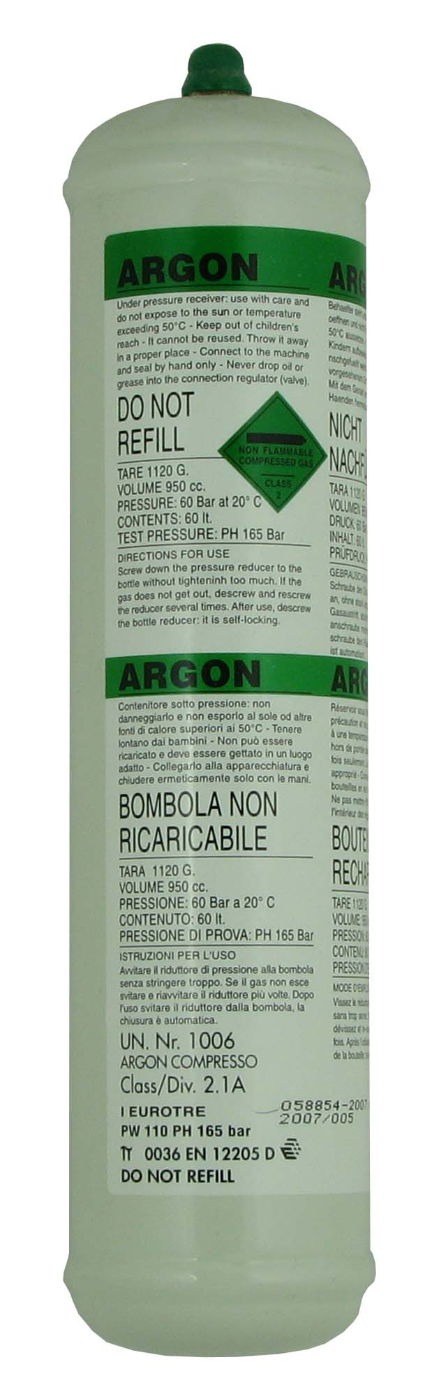 Argon Cylinder - 60 Ltr