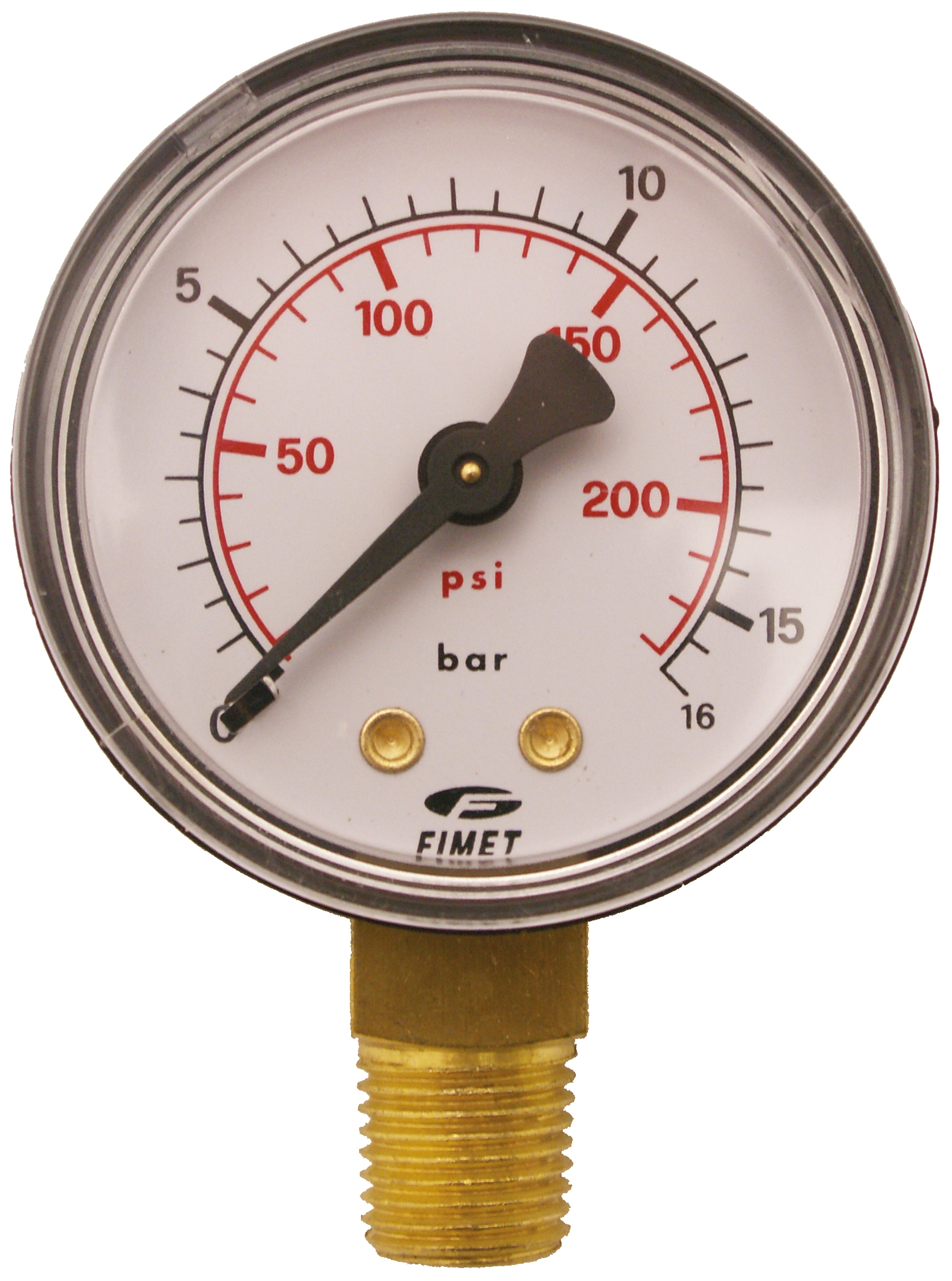 Manometer 1/4" 16 Bar 50mm Ner