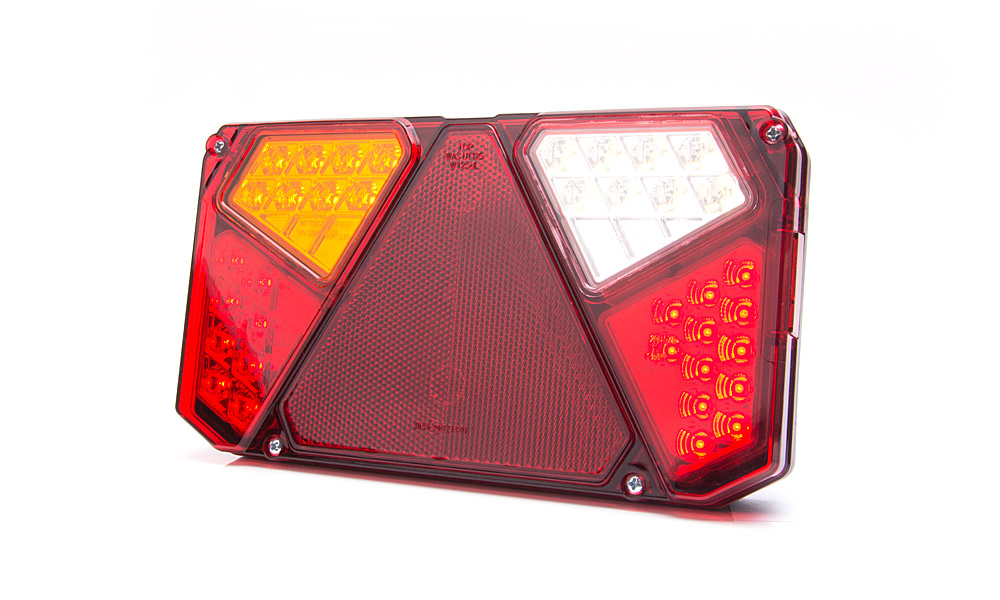Strands baklampa 5 kammare LED vänster,12-24V DC Bak, broms, back, dim, blink