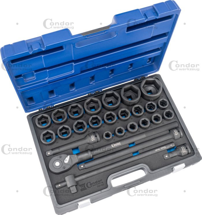 Krafthylssats CrMo, 6-kant 19-60 mm 27 del