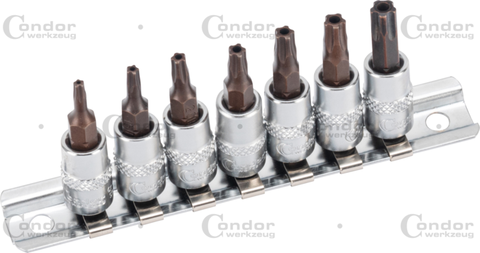 Hylsbit Set, xcess performance, 7 delar, 1/4", 5-stjärnig manipuleringssäker TS10-40