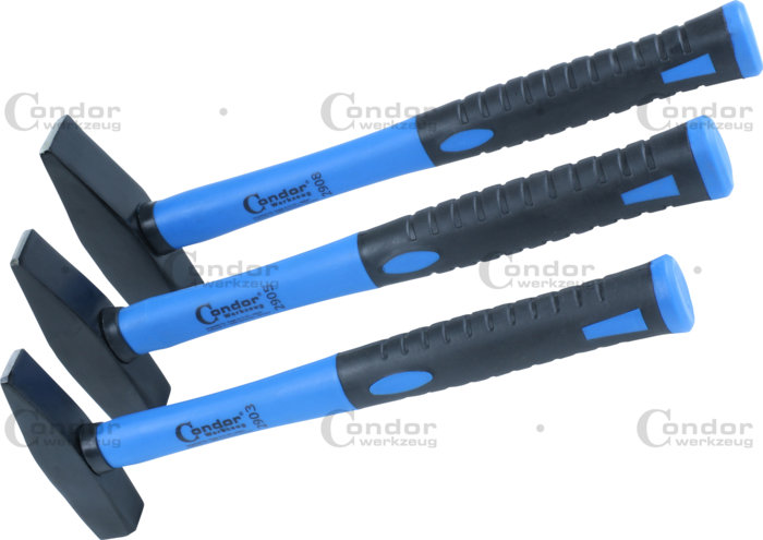Slägghammare Set, glasfiberskaft, 3 delar - 300/500/800g