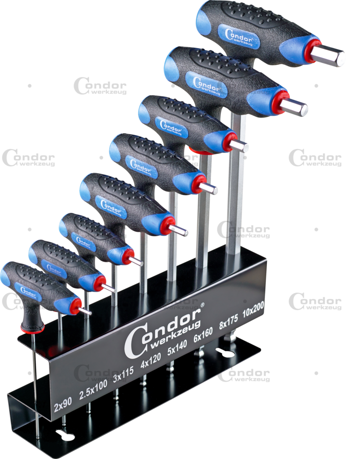 T-handtag Insexnyckel Set Kula, 8 delar., 2-10 mm