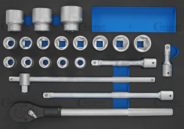 Hylsa Set i Foam 3/3, 21 delar., 3/4", 6-kant 19-50 mm