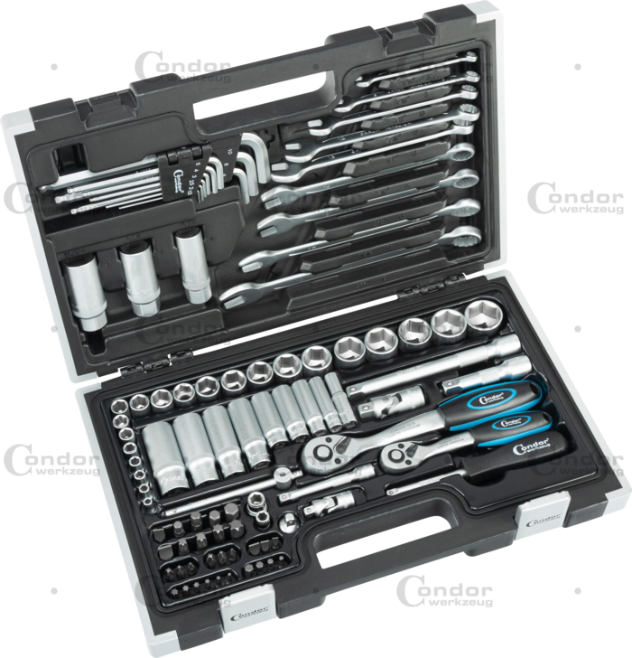 Hylsa Set, 92 delar., 1/4+3/8", 6-kant 4-24 mm