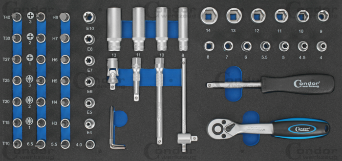 Hylsa Set i Foam 1/3, 54 delar., 1/4"