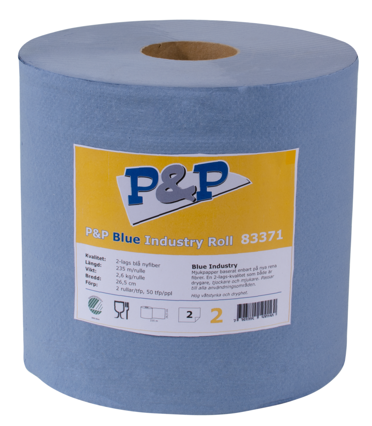 P&P papper industriduk fine blå 245m 2st
