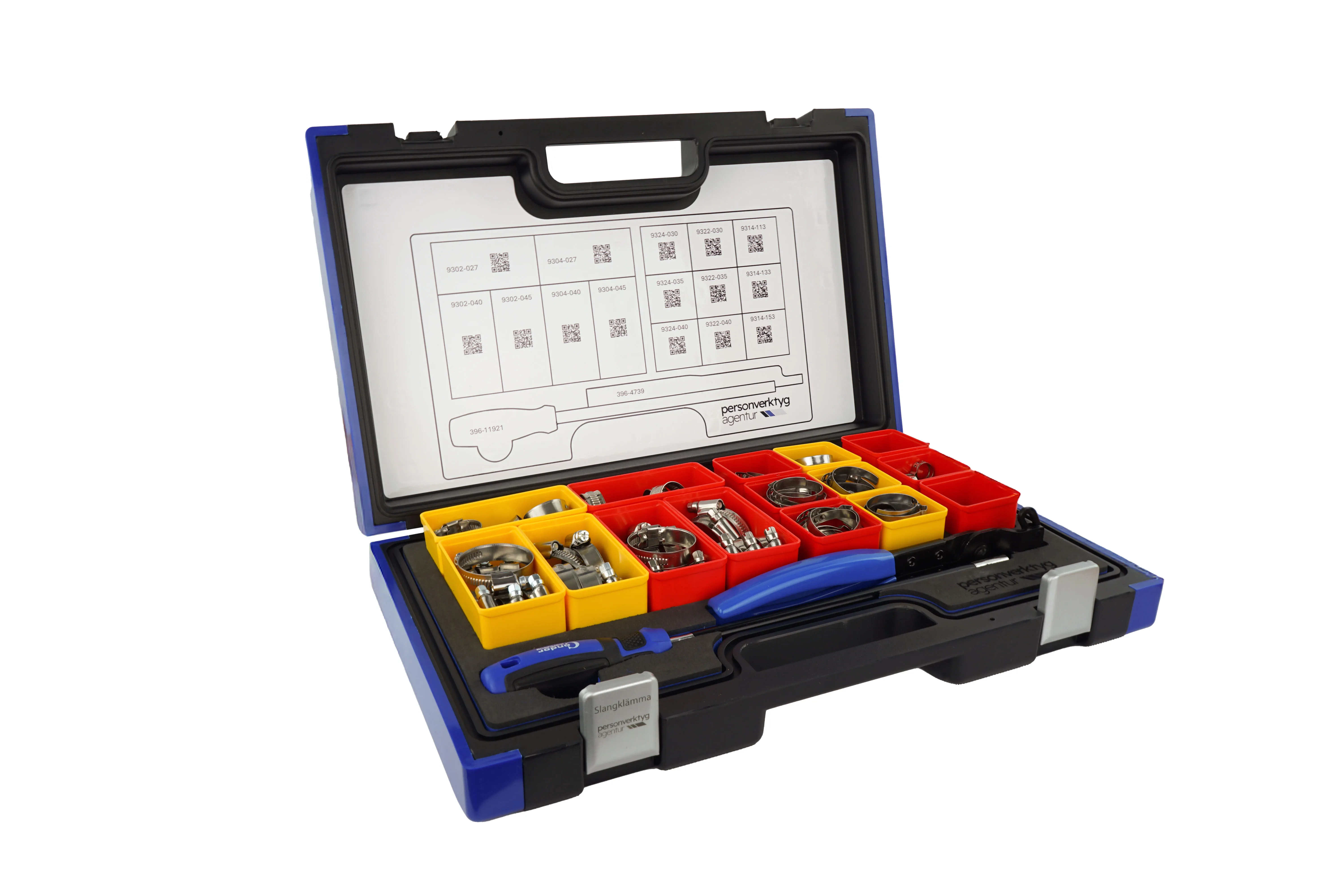 Sortimentslåda Slangklämmor – 167 Delar med Justerbar Öronklämma & Verktyg