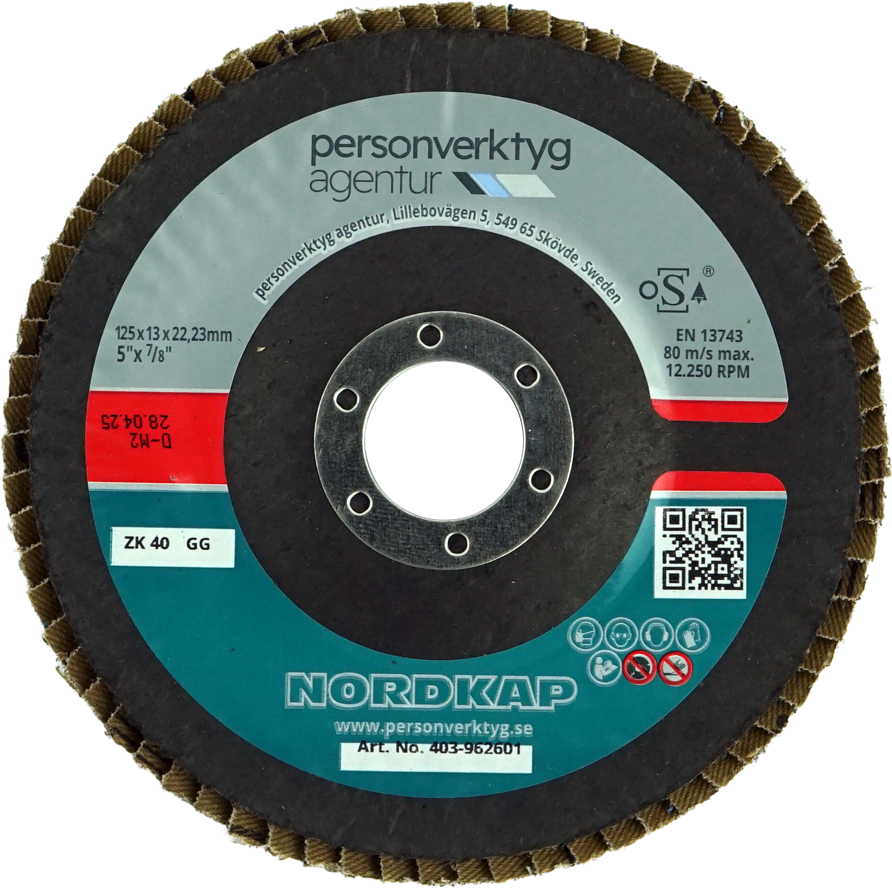 NORDKAP lamellslip 125x13x22,23 40 korn