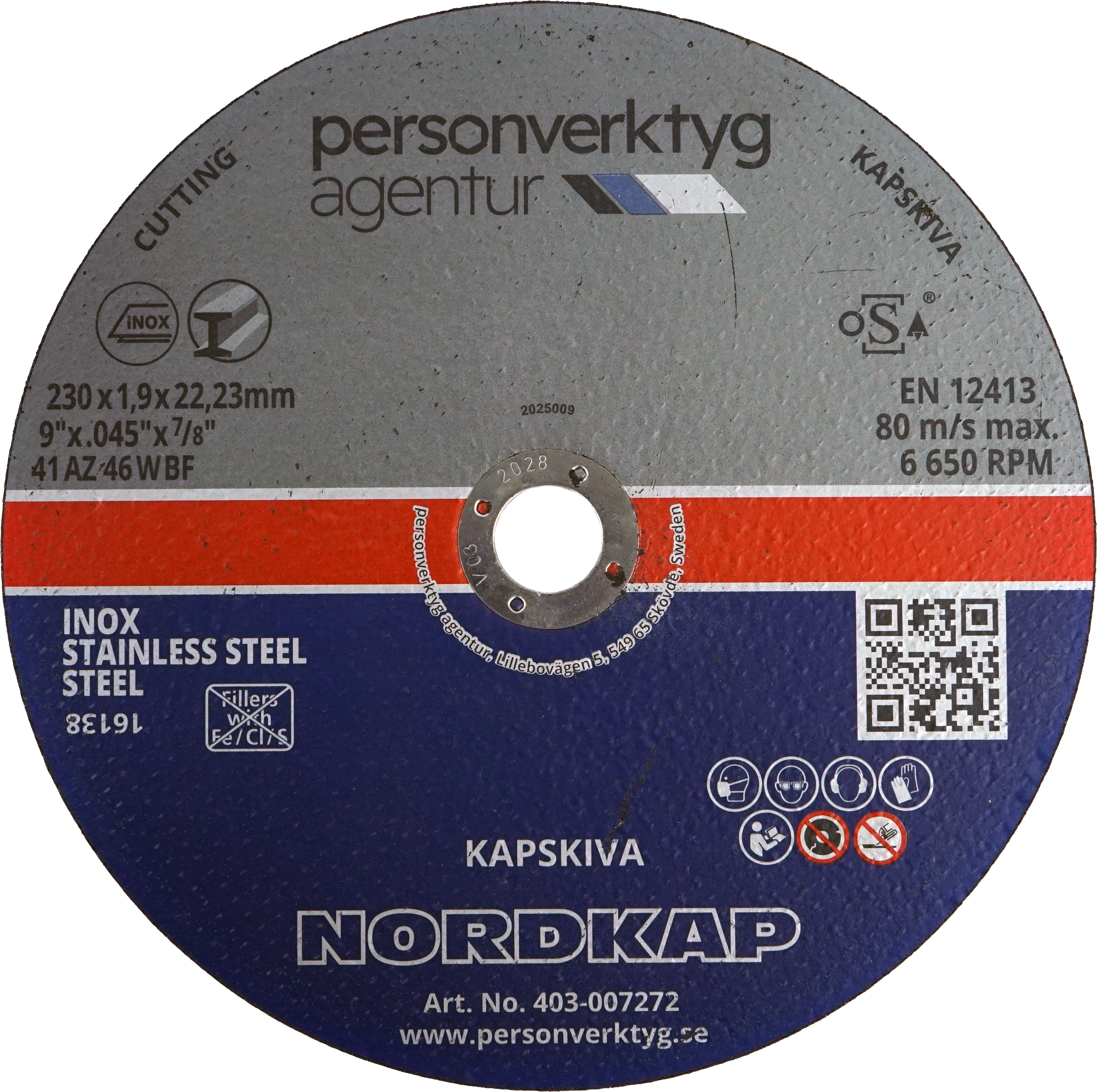 NORDKAP kapskiva 230x1,9x22,23 longlife