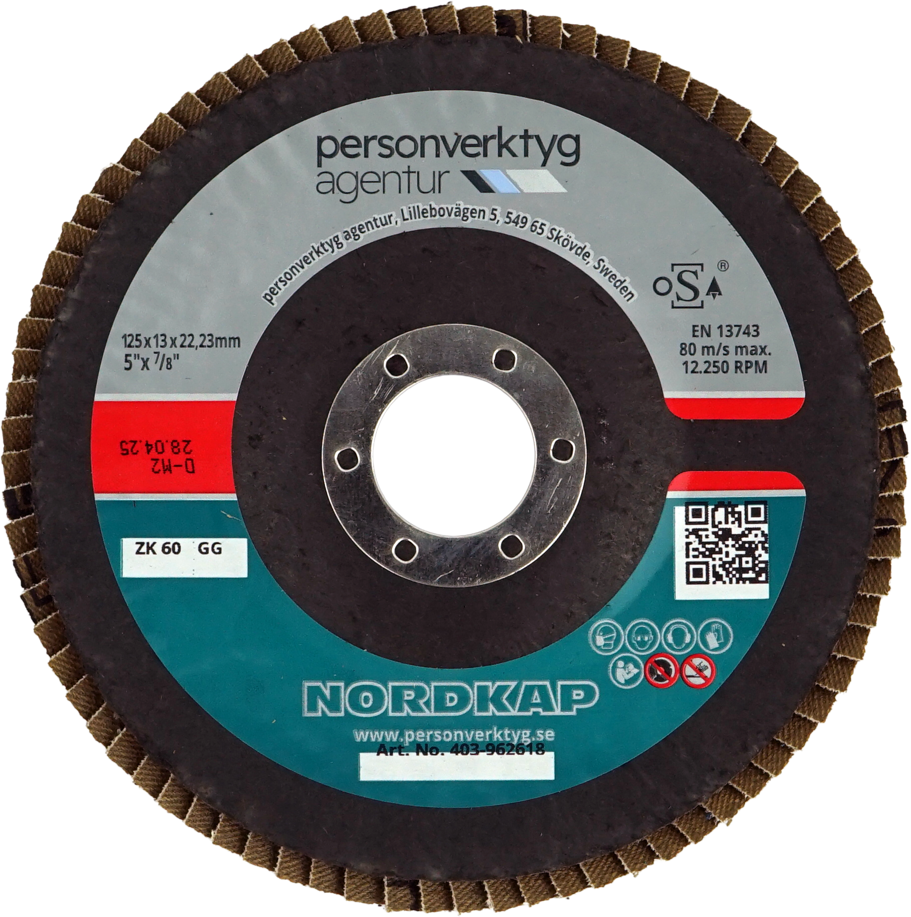 NORDKAP lamellslip 125x13x22,23 60 korn