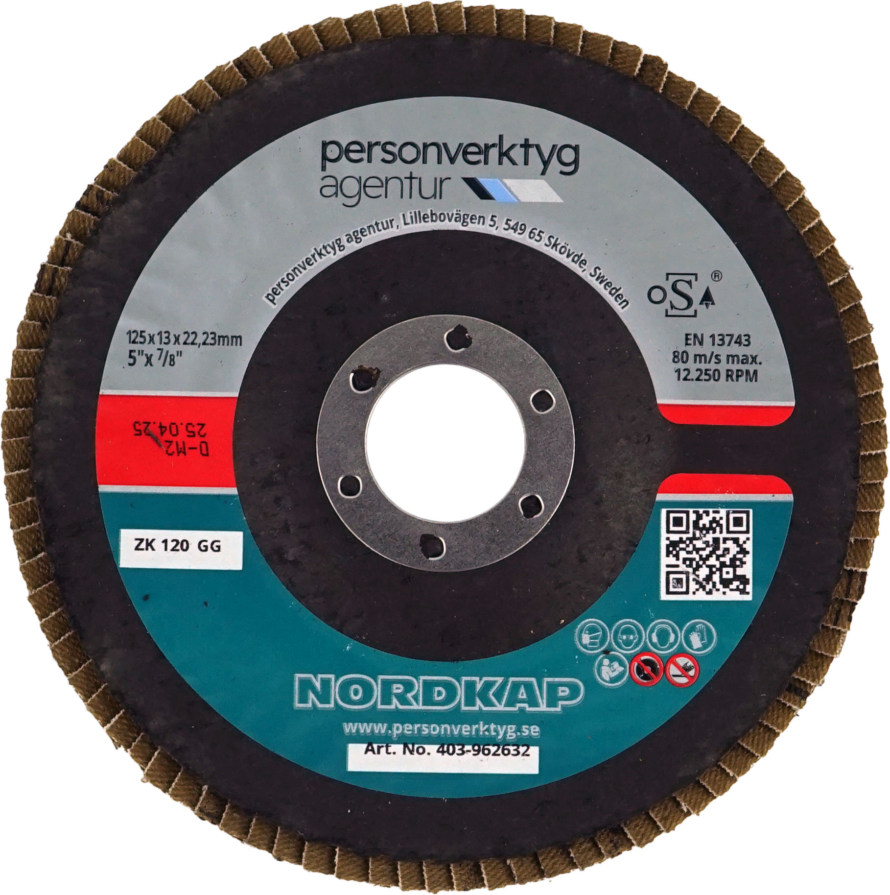 NORDKAP lamellslip 125x13x22,23 120 korn