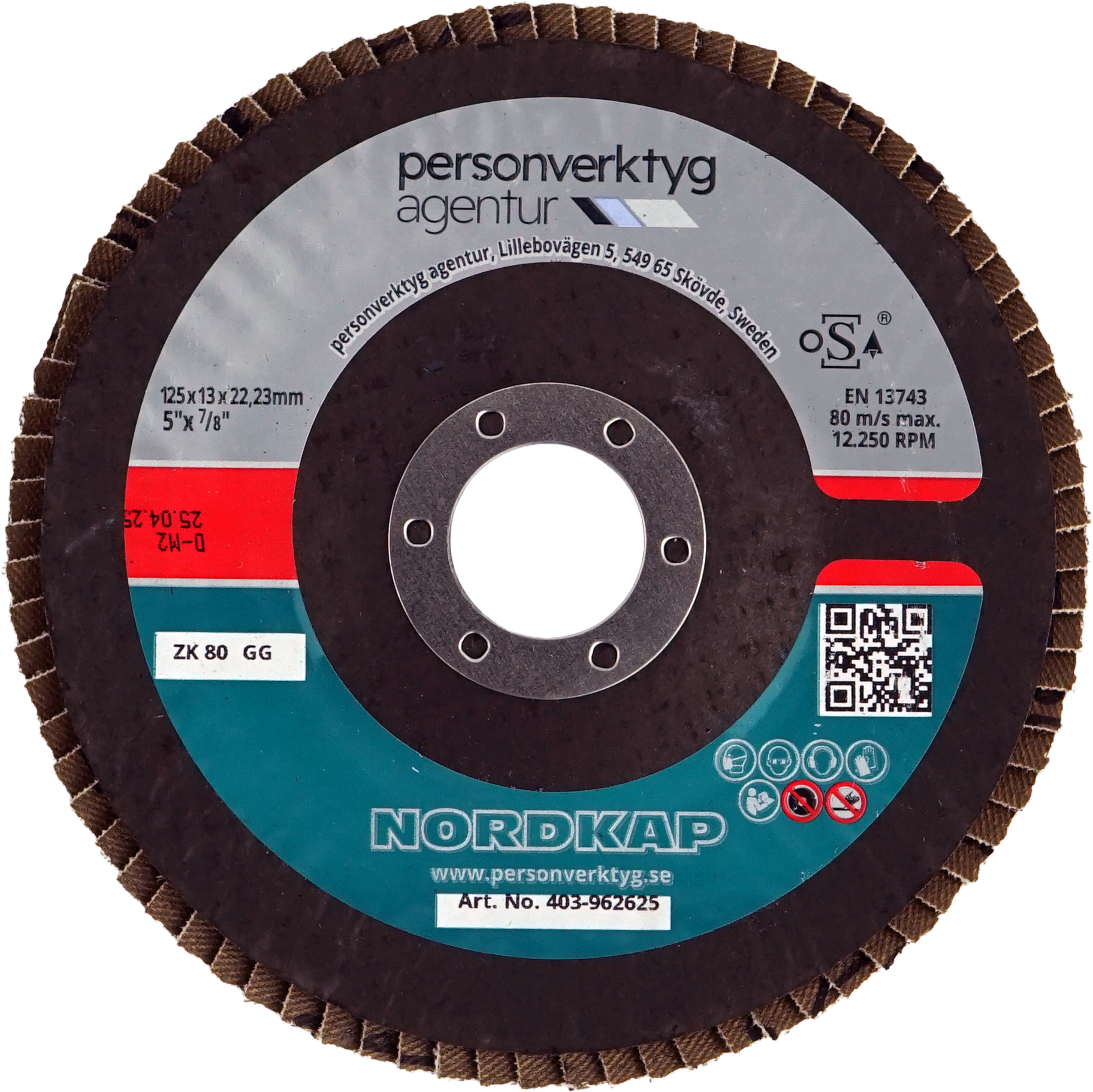 NORDKAP lamellslip 125x13x22,23 80 korn