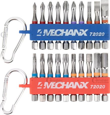 Kraftbits Sortiment, 20 del., 1/4" 6-kant
