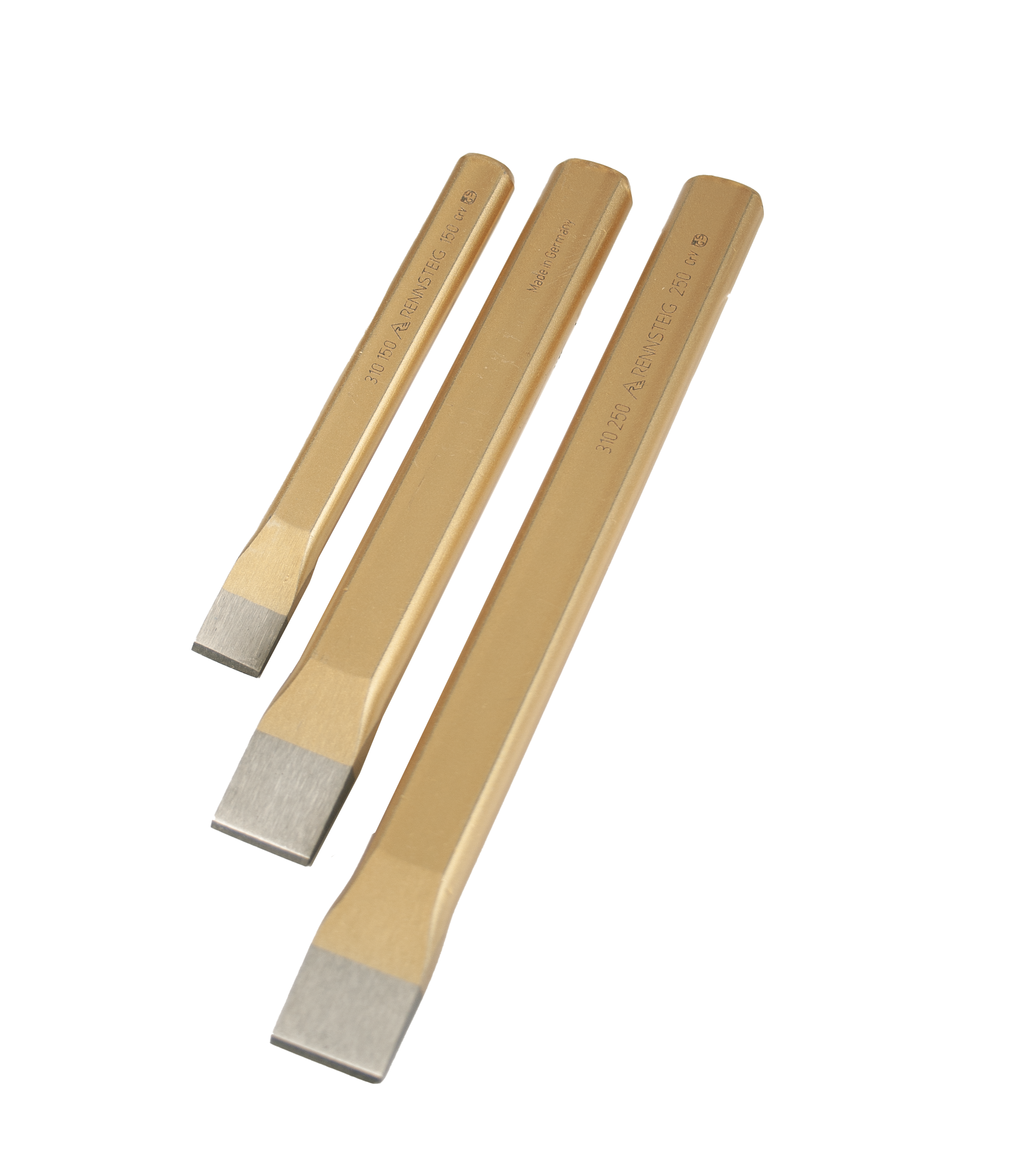 Rennsteig Huggmejselset Flatmejslar 3 Pcs