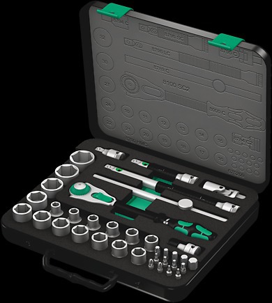 Wera 8100 Sc 2 Zyklop Speed Ratchet Set 1/2" Drive, Metric