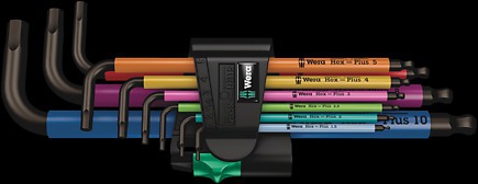 Wera 950 Spkl/9 Sm N Multicolour L-key Set, Metric, Blacklaser 950 Spkl Multicolour 1 X 1,5x90; 1 X