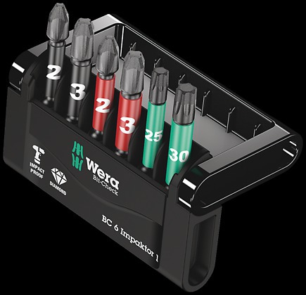 Wera Bit-check 6 Impaktor 1 Bits For Ph/pz/tx Screws 851/4 Imp Dc 1 X Ph 2x50; 1 X Ph 3x50;855/4 Imp