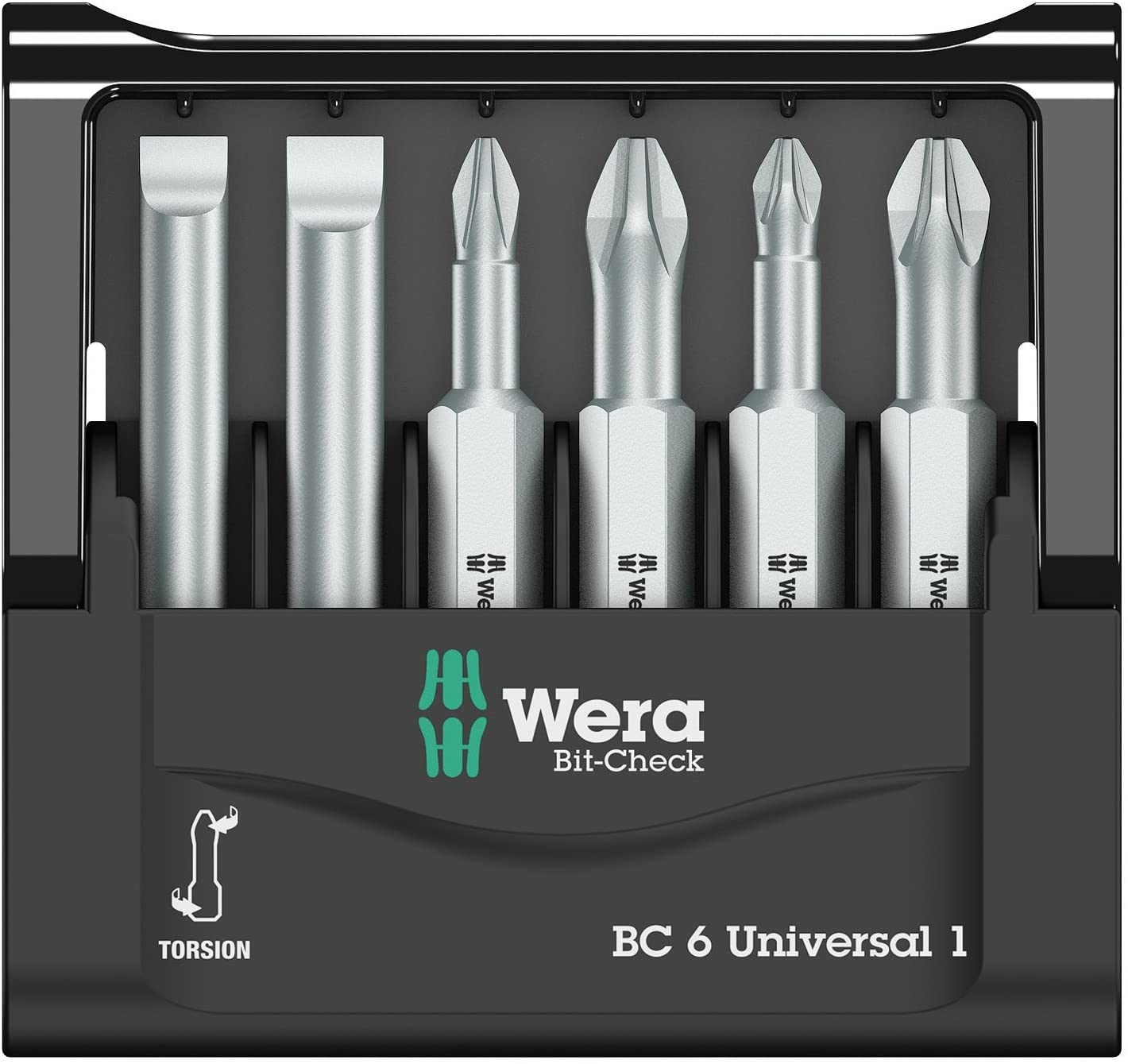 Wera Bit-check 6 Universal 1 Sb Bits For Slotted/ph/pz Screws 851/4 Tz Ph 1 X Ph 1x50; 1 X Ph 2x50;8