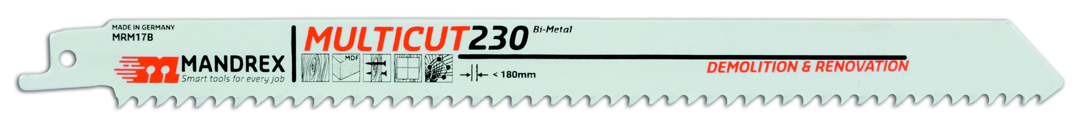 Mandrex Multicut Reciprocating Blade - 230 - Demolition  (2st/förp)