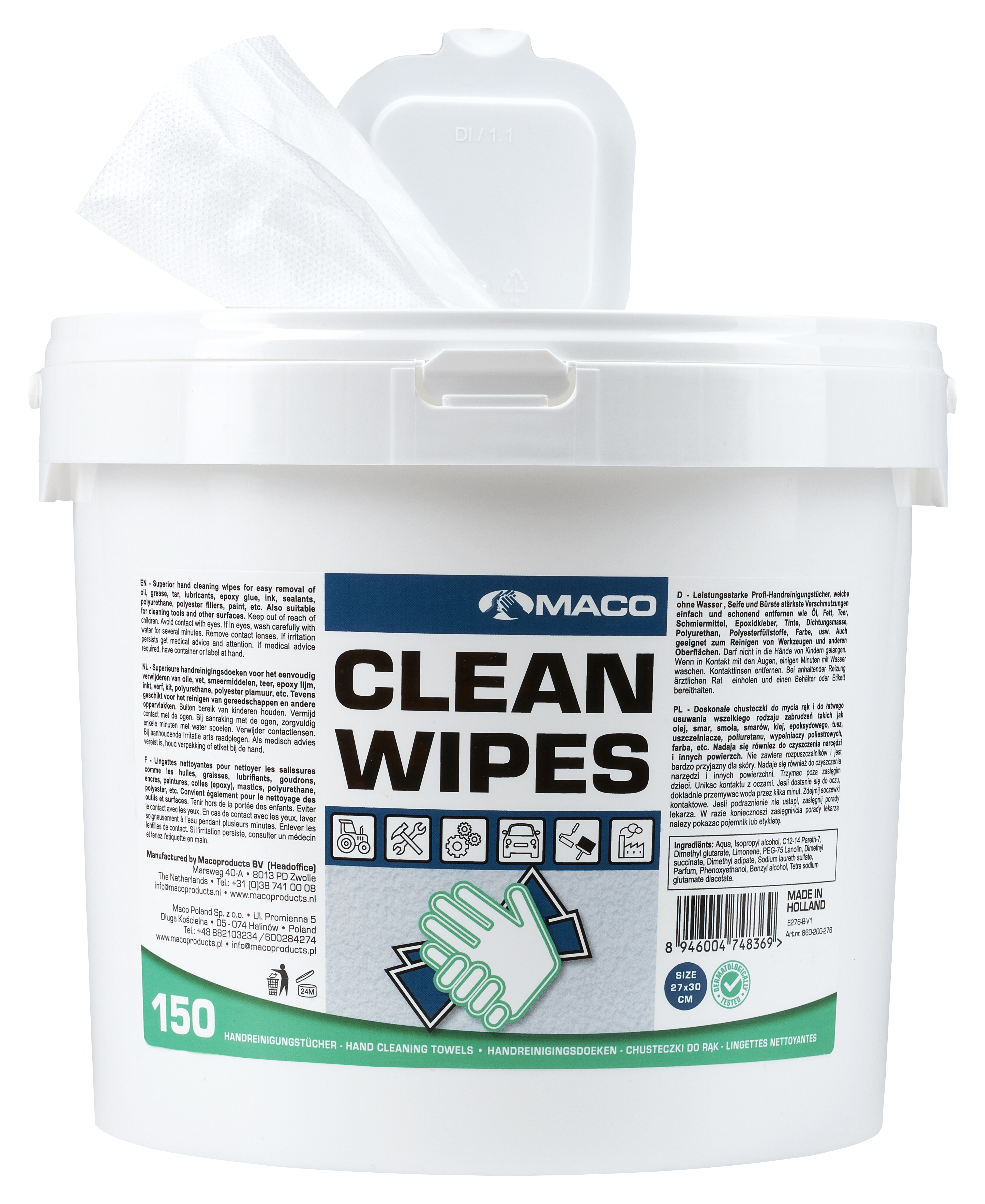 Maco Clean Wipes Extreme Vit 150st