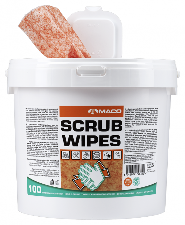 Maco Scrub Wipes Extreme Orange 100st
