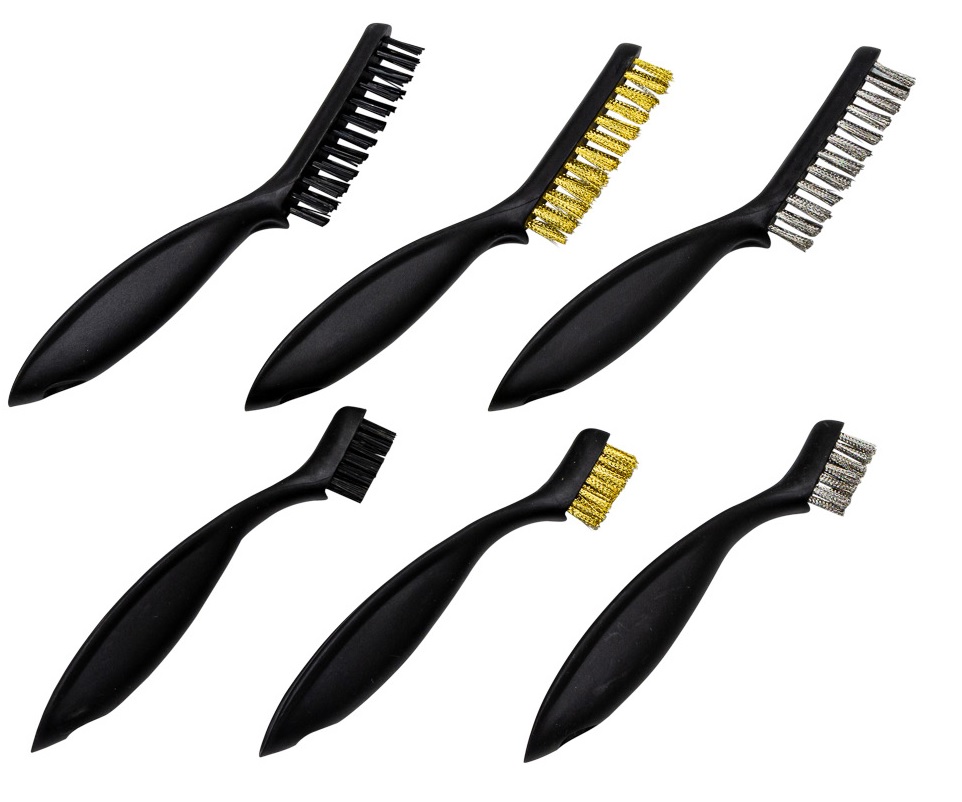 Miniborstar 6st Nylon, Mässing & Rf