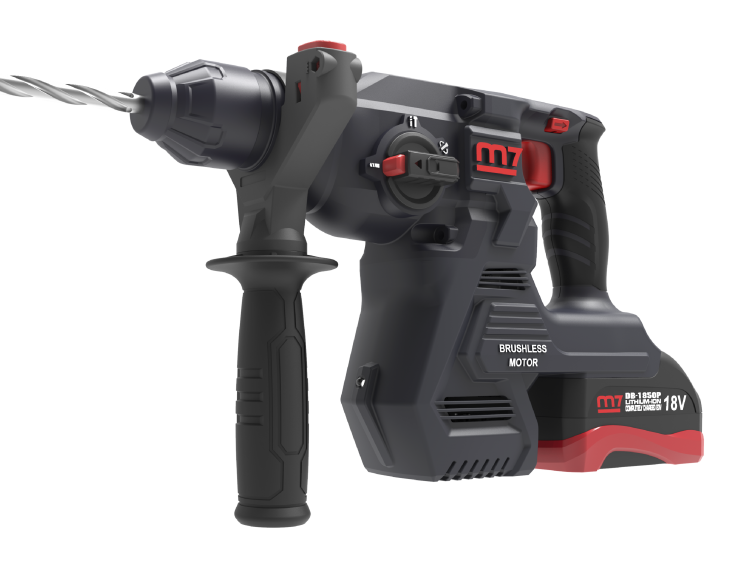 M7 Borrhammare Sds+ 18v Inkl. 2 Batteri & Laddare