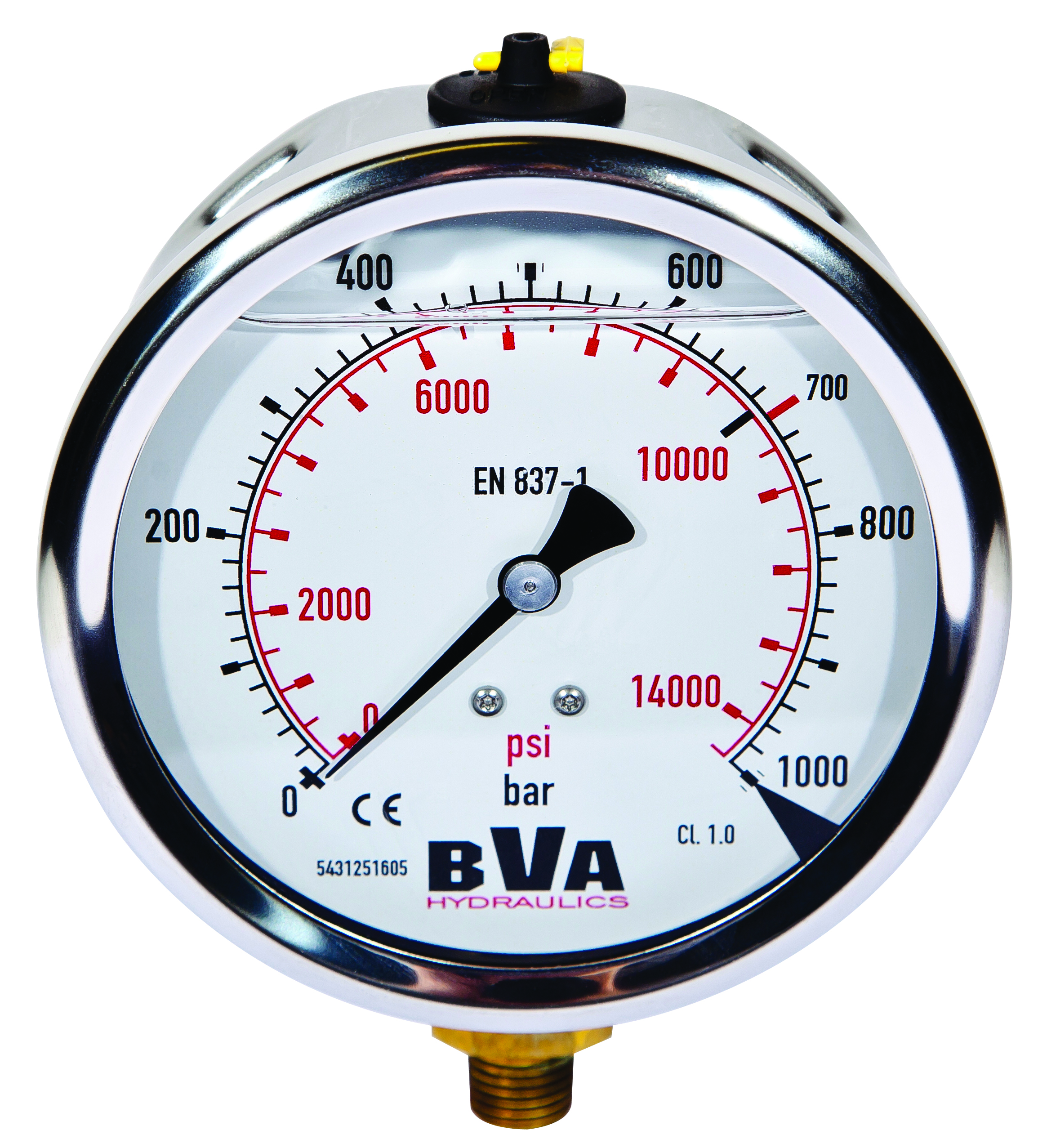 Manometer 0-1000 Bar 105mm Ner
