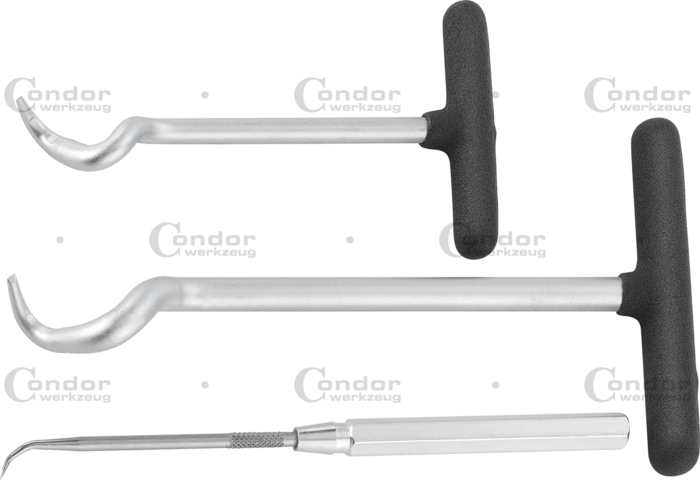 Tätringskrok Set, 3 delar., 2x s-typ + 1x vinklad krok