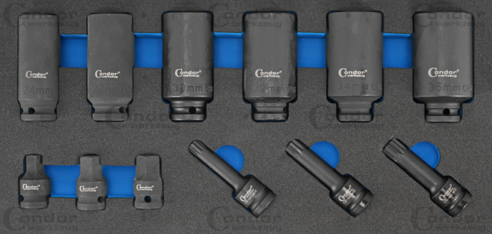 Drivaxel Hylsa Set i Foam 1/3, 12 delar., 1/2"