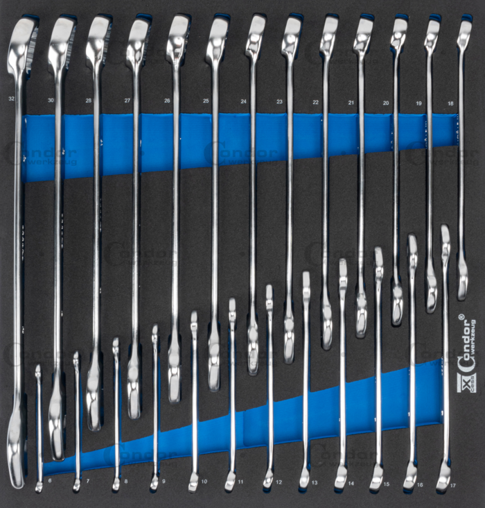 U-Ringnyckel Set i Foam Inlägg 2/3, xcess performance, 25-delar., 6-32 mm