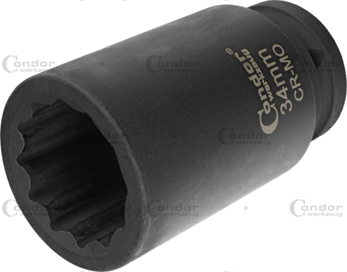 Drivaxel Hylsa, 3/4", CrMo, 12-kant 34 mm