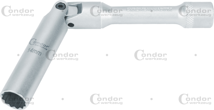 Tändstift Ledhylsa, 3/8", 180 mm, bi-hex 14 mm