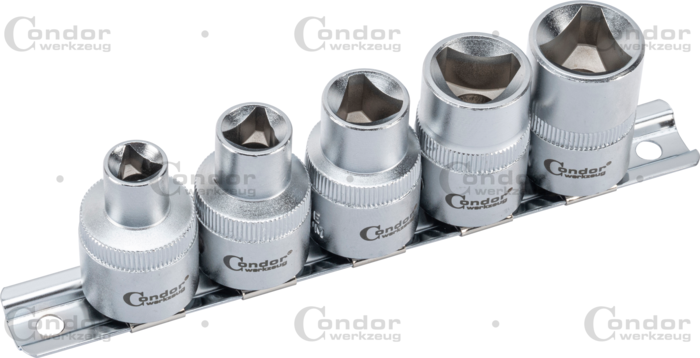 Hylsa Set, 5 delar., 1/2", 3-kant M5-12