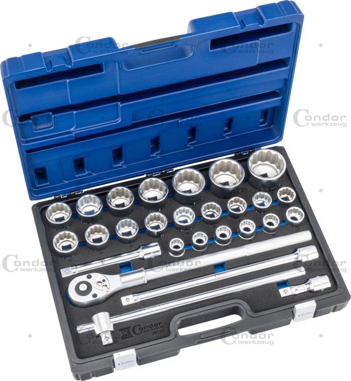 Hylsnyckelsats 12-kant 19-60mm 27-del