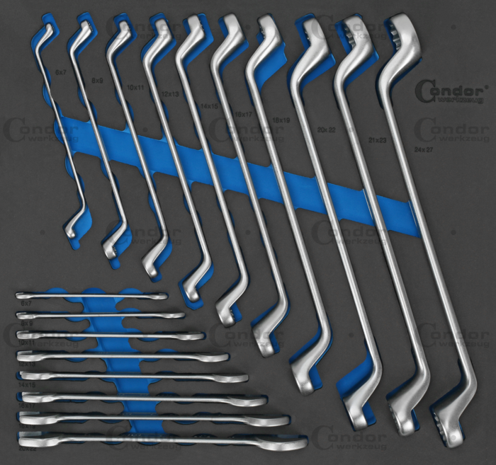 Blocknyckel 2130-8T + Ringnycklar 2140-10T i Foam 2/3, 18 delar.