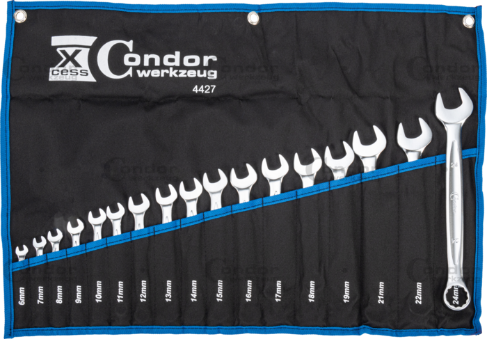 U-Ringnyckel Set, xcess performance, 17 delar., 6-24 mm