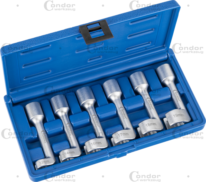 Bromsluftningsnyckel Hylsa Set, 6 delar., öppen 12-kant 12-19 mm