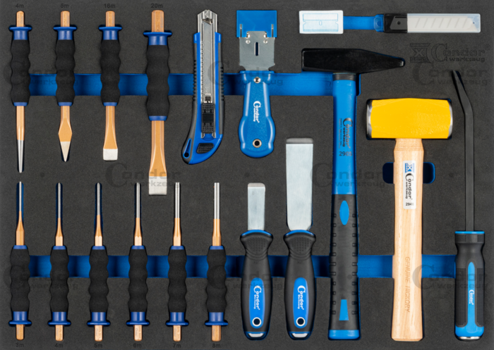 Hammar och Dorn Set i Foam 3/3, 19 delar.