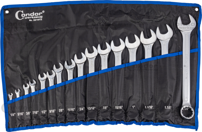 U-Ringnyckel Set, 16 delar., tum 1/4-1.1/4"