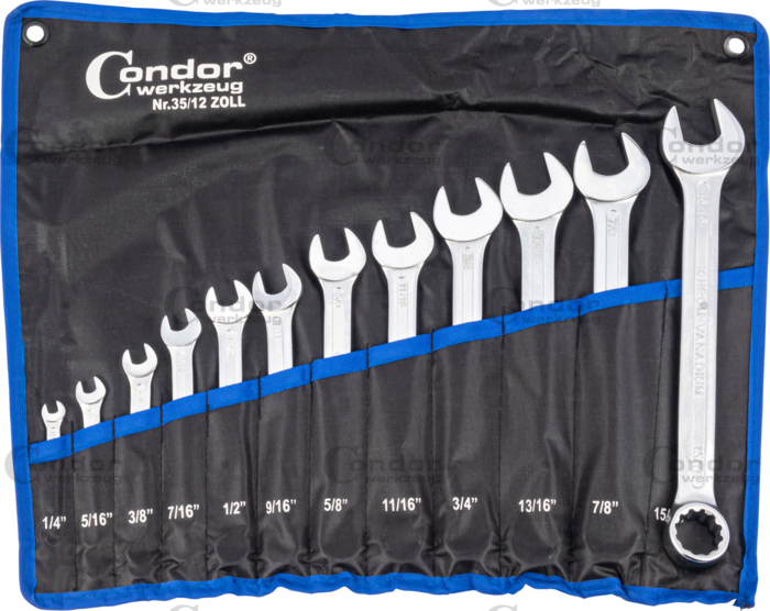 U-Ringnyckel Set, 12 delar., tum 1/4-15/16"