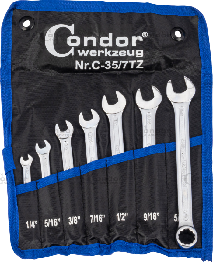 U-Ringnyckel Set, 7 delar., tum 1/4-5/8"