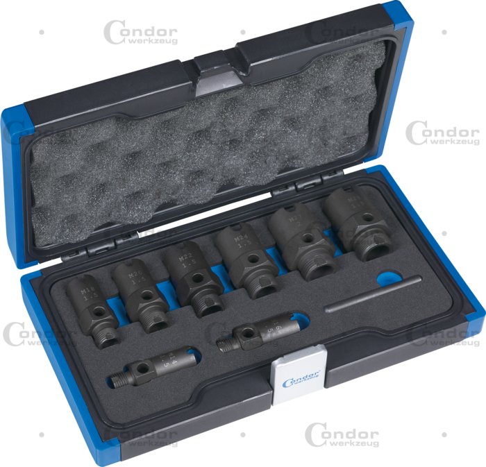 Gängreparationssats, 9 delar., invändig/utvändiga, M14-28