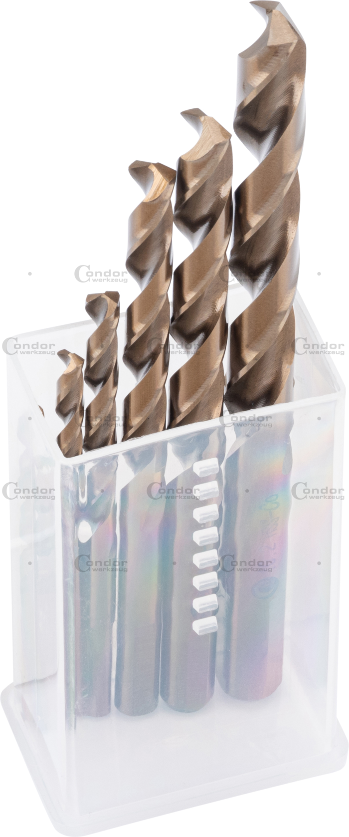 Spiralborr Set, kärnhålsstorlekar, 7 delar, HSS-E Cobalt 5%, 2.5-10.2 mm