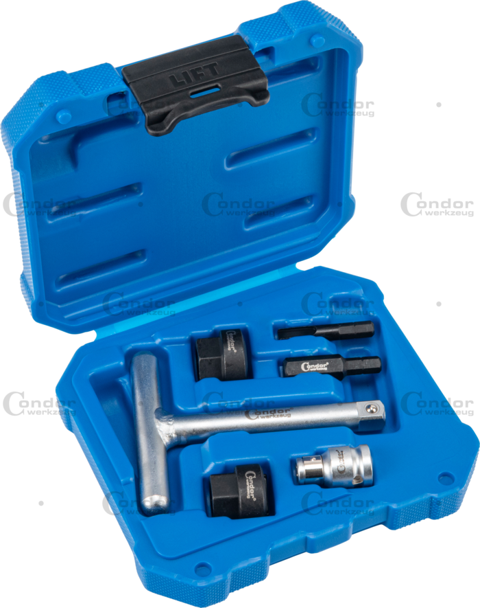 Specialnyckelsats för oljeservice för oljepluggar av plast, 6 delar