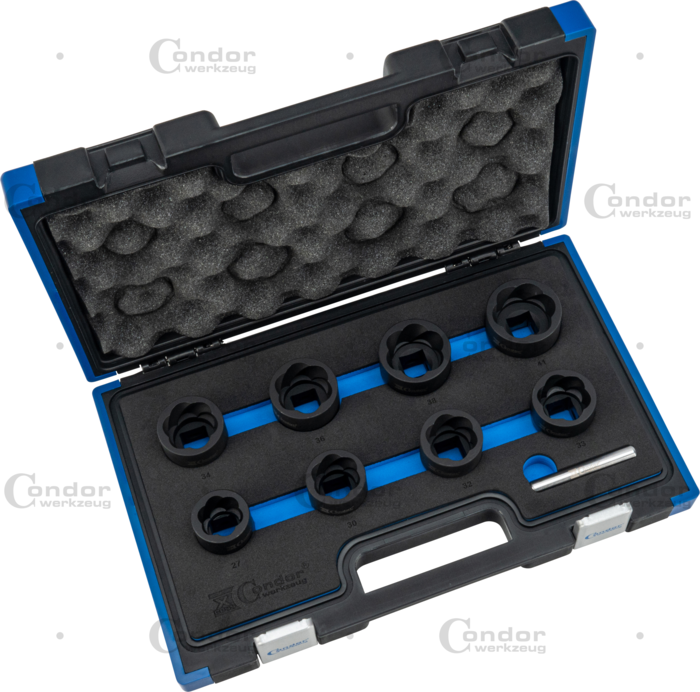 Specialhylsor Vriden Profil, 9-delar., 3/4", 27-41 mm